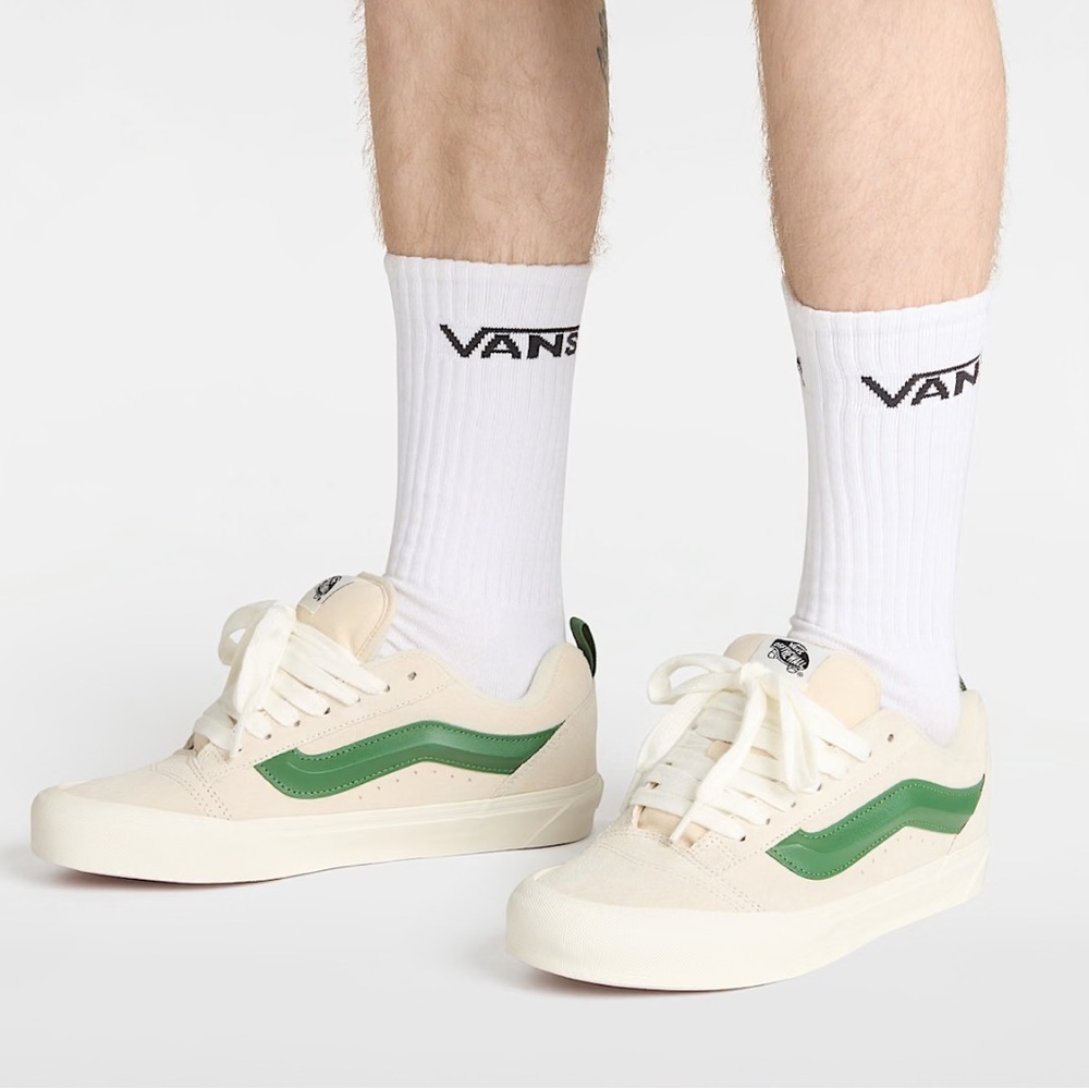 Vans Men’s Green & White Knu Skool Shoes/Sneakers